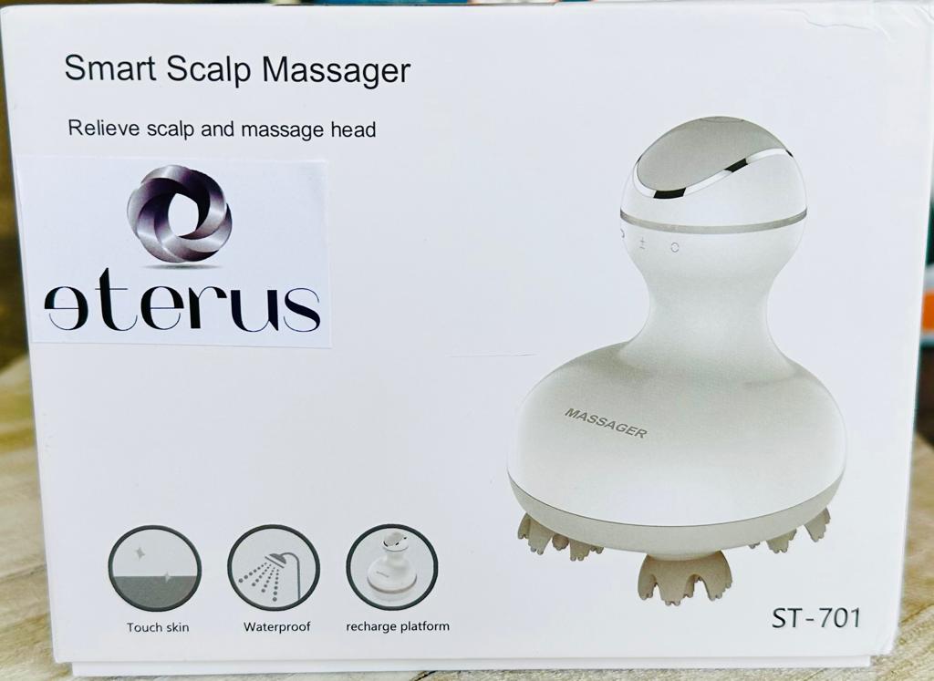 Smart Electric Scalp Massager — Deep Rotation Massage, 4 Interchangeable Heads